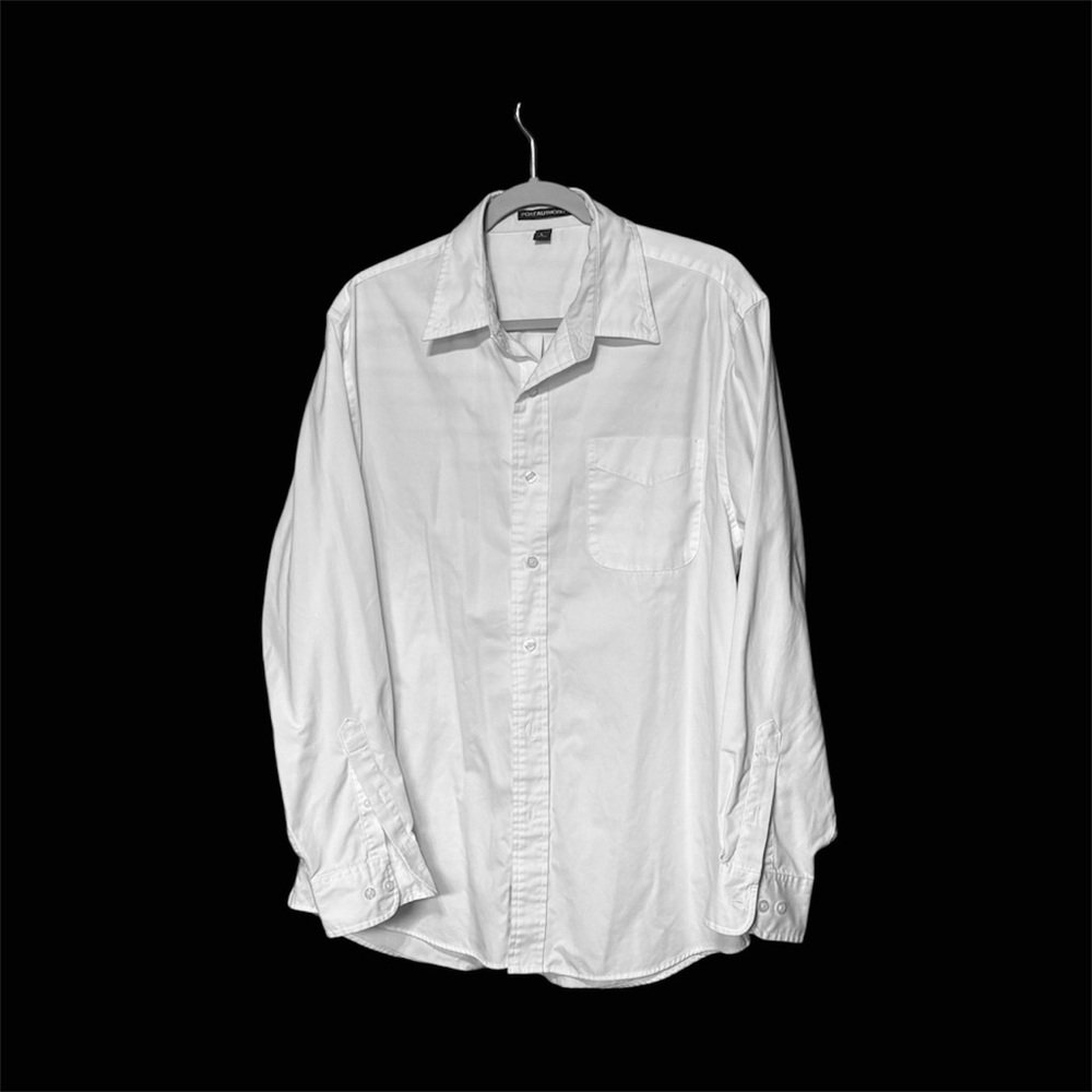 Port Authority White Casual Button Down Shirt